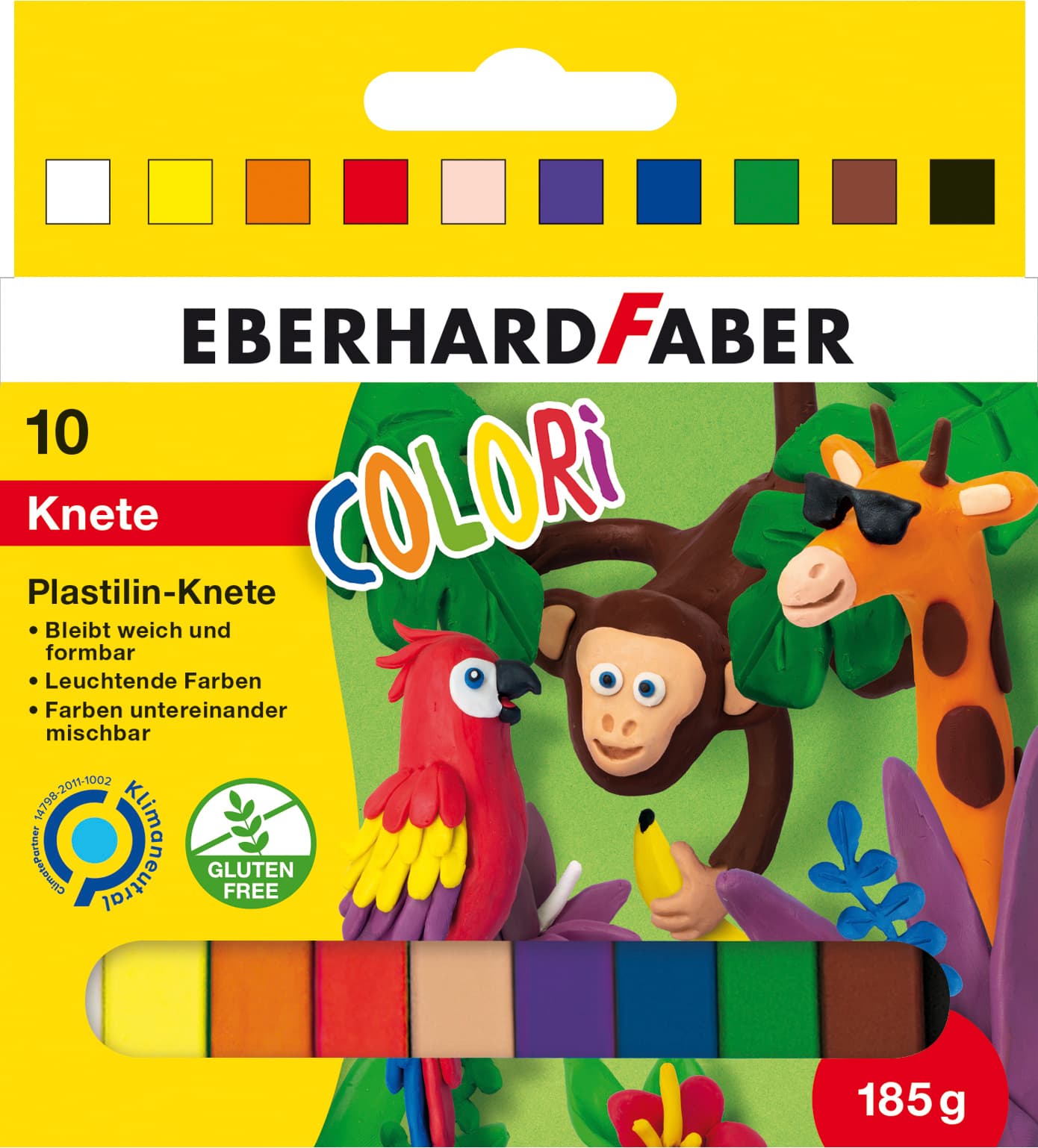 PLASTILINA 10 CULORI 185G EBERHARD FABER