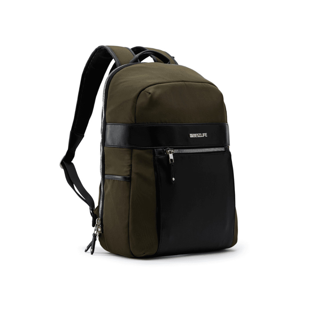BESTLIFE Alya-Rucsac Maro/Negru cu Compartimente pentru Laptop 14.1 Inch și Tableta, 43x30x15 cm