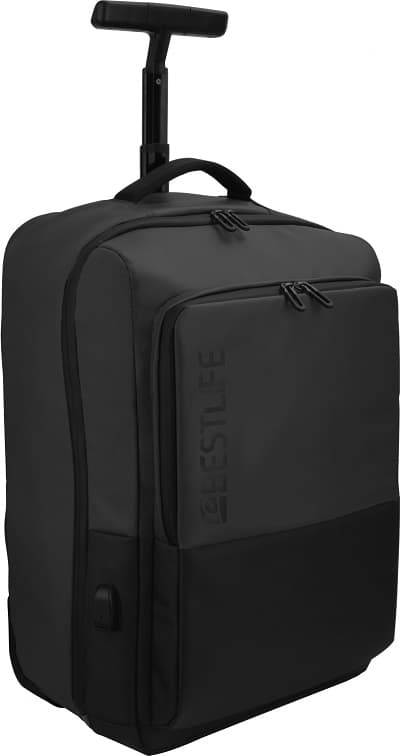Rucsac troller BESTLIFE Neoton - negru - laptop 16 inch, charge pentru USB si TypeC conectori