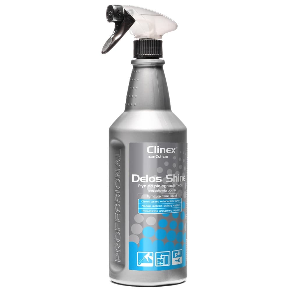 CLINEX Delos Shine 1L – Soluție Spray 2-în-1 pentru Curățare și Lustruire Mobilier | Strălucire Intensă