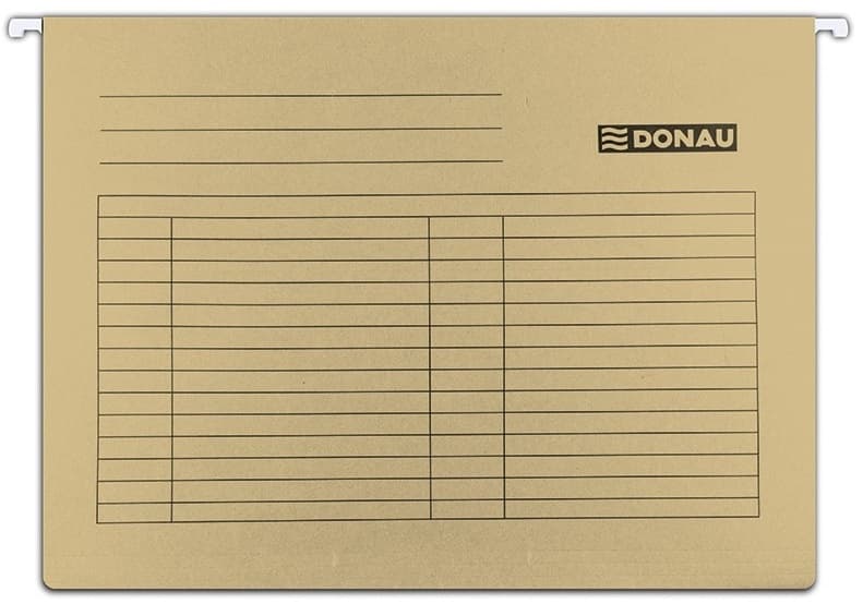 Dosar suspendabil cu eticheta, bagheta metalica, carton 230g/mp, 5 buc/set, DONAU - maro
