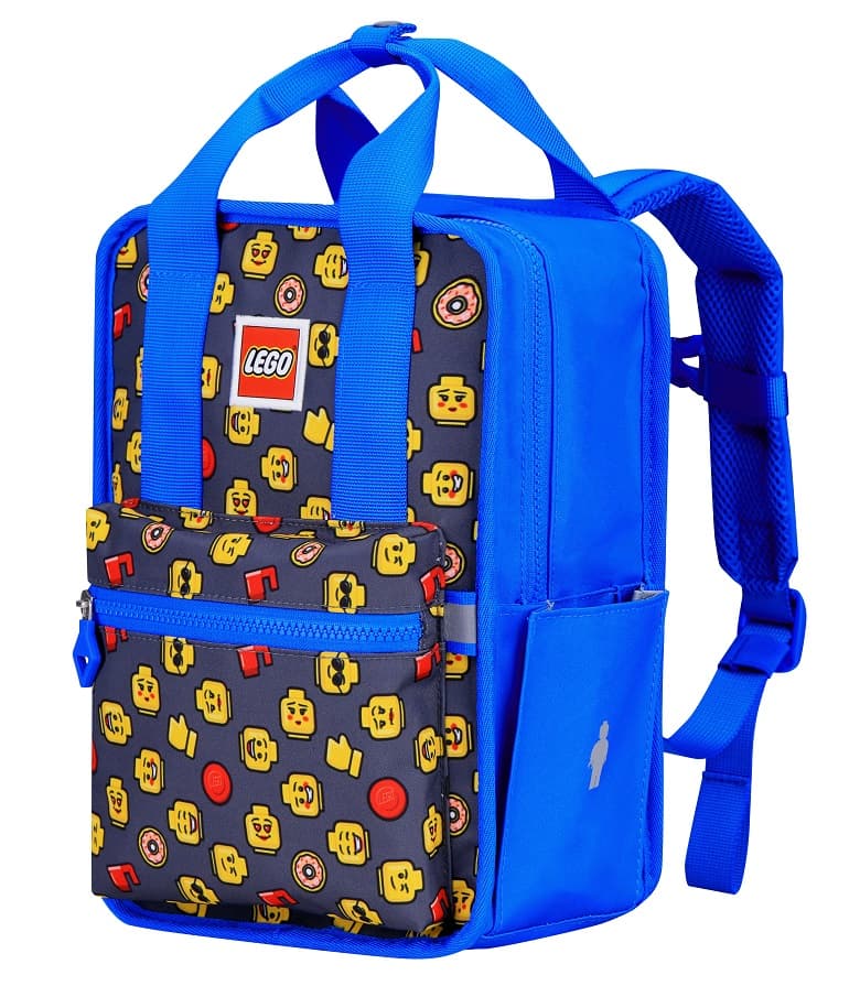Rucsac Casual LEGO Tribini Fun Small - design Heads and Cup - albastru