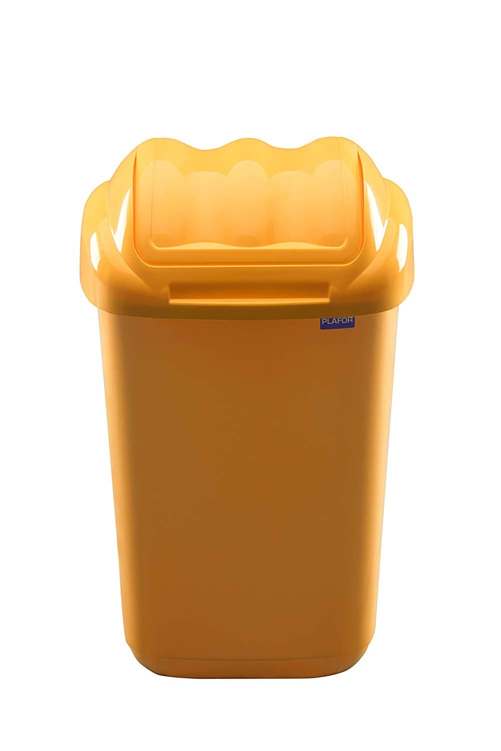 Cos plastic cu capac batant, pentru reciclare selectiva, capacitate 50l, PLAFOR Fala - galben