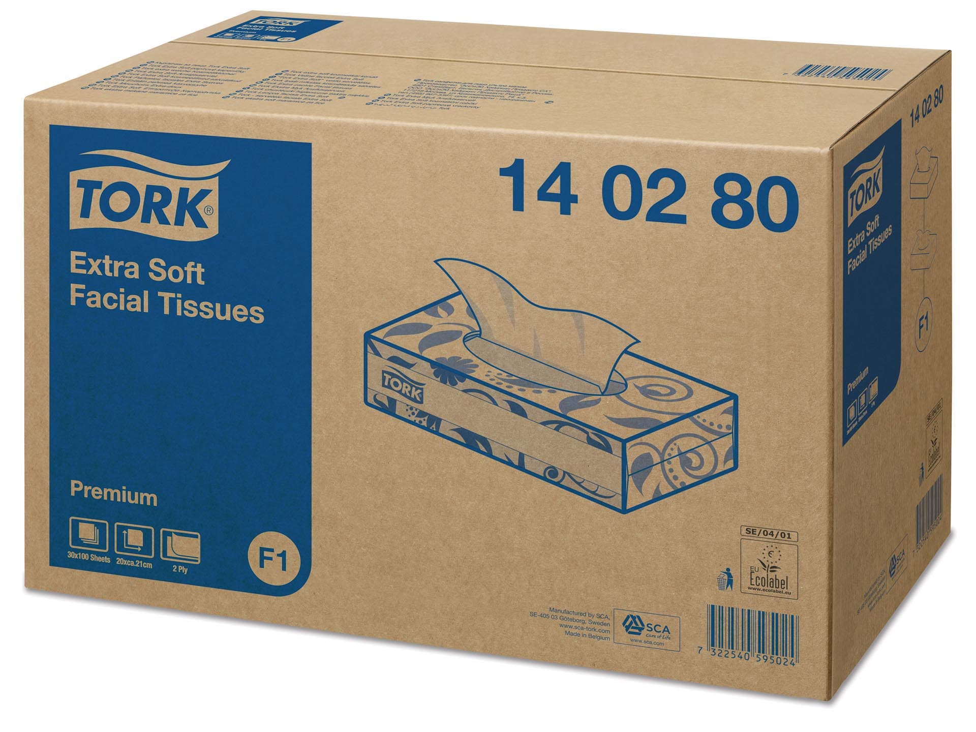 Servetele faciale TORK Premium Extra Soft, 20x21cm, 100 buc/cutie
