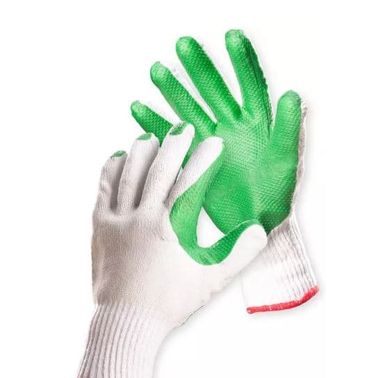 Manusi protectie Brick, standard EN420, EN-388:3232, degete cauciucate cu latex - marimea 10 - alb c