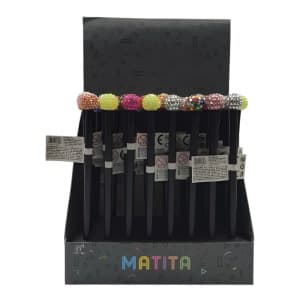 Creioane grafit Zebra JEB0058, HB, cu figurina glob disco, corp negru
