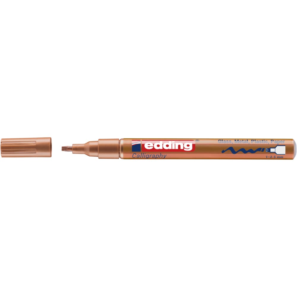 Marker cu vopsea Edding 753, calligraphy, varf 1-2.5 mm, cupru