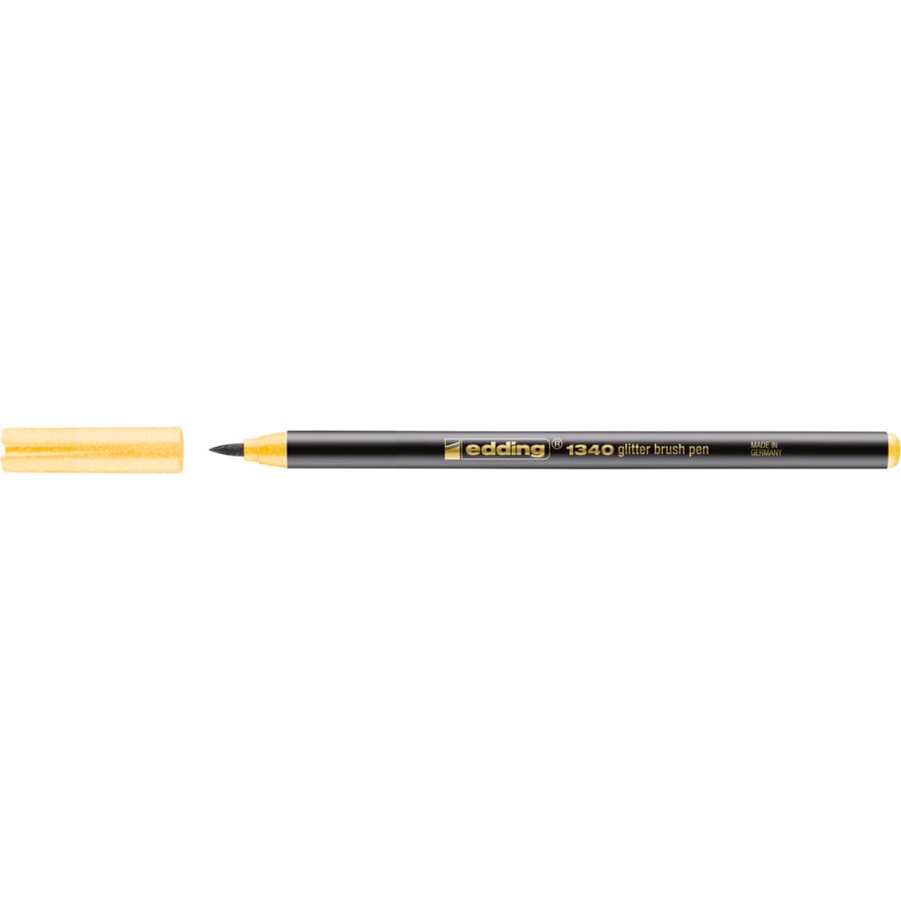 Marker Edding 1340 Glitter, varf tip pensula, 1-6 mm, galben ocker