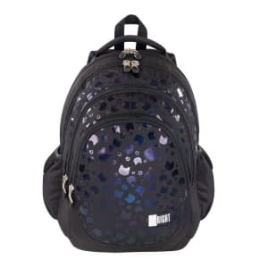 Ghiozdan St.Majewski St.Right Black Cats, 42cm, 4 compartimente, negru