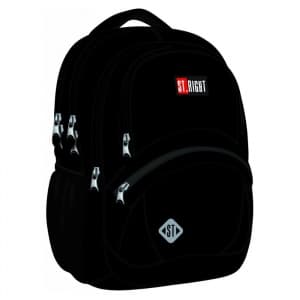 Ghiozdan St.Majewski St. Right St. Black, 42cm, 4 compartimente, BP05, 674594