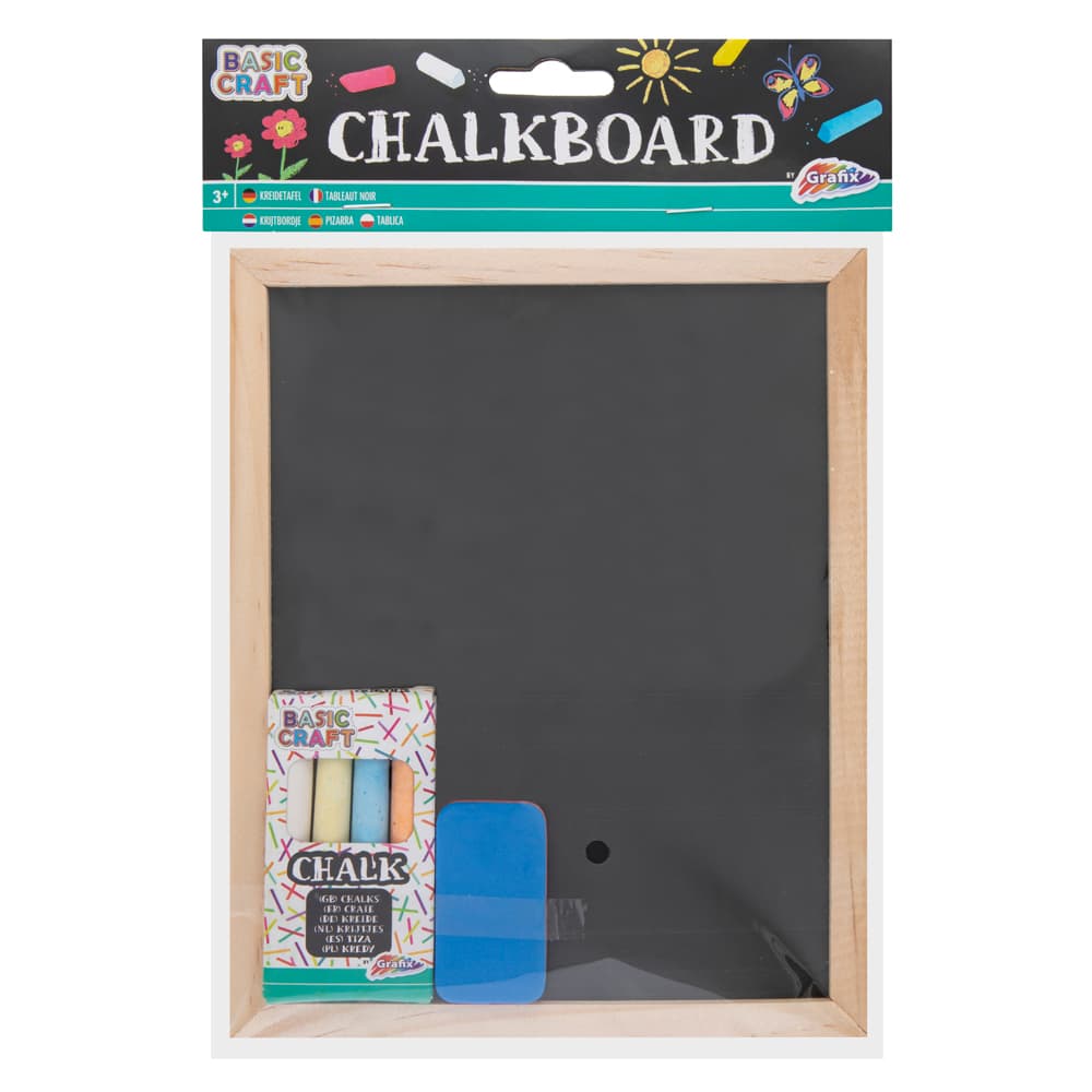 Tablita neagra Creative Craft, 20x16 cm, 4 crete si burete