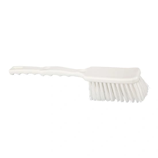 Perie de mana cu maner lung 41x5.5cm polipropilena, fir mediu, tare, poliester PBT, 0.5mm, alb