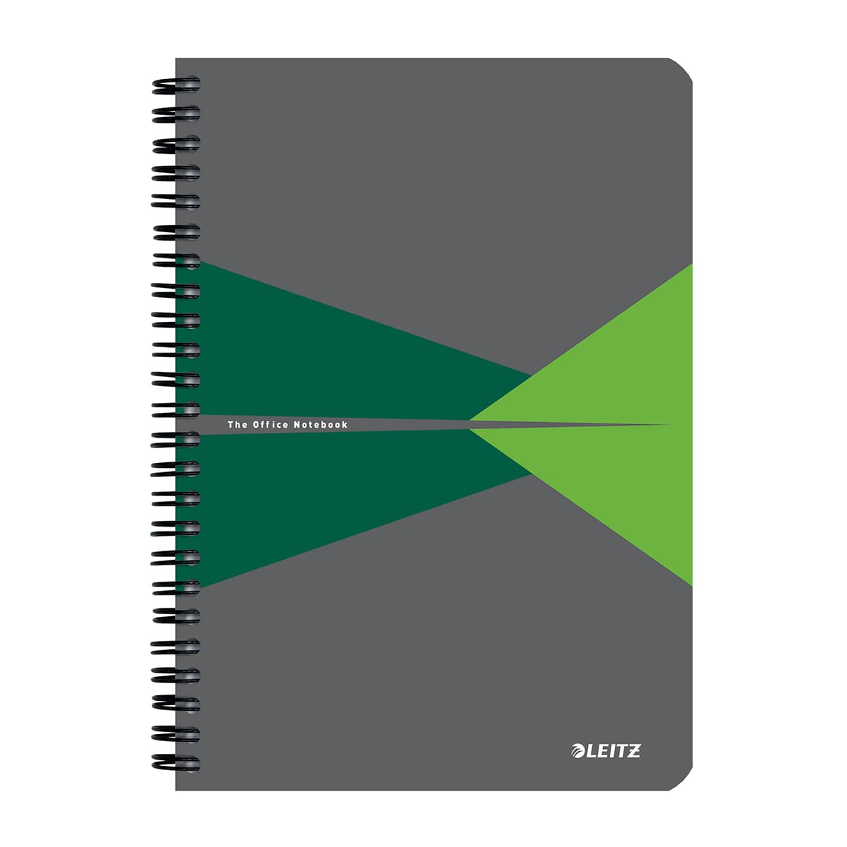 Caiet cu spira A5 Leitz Office, carton laminat FSC, 90f, matematica, verde