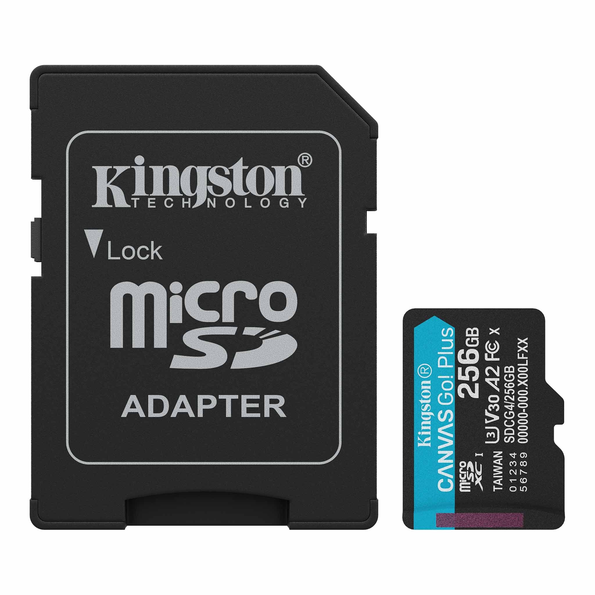 KINGSTON 256GB microSDXC Canvas Go Plus Gen4 200MB/s A2 U3 V30 Card + Adapter „SDCG4/256GB” (timbru verde 0.03 lei)