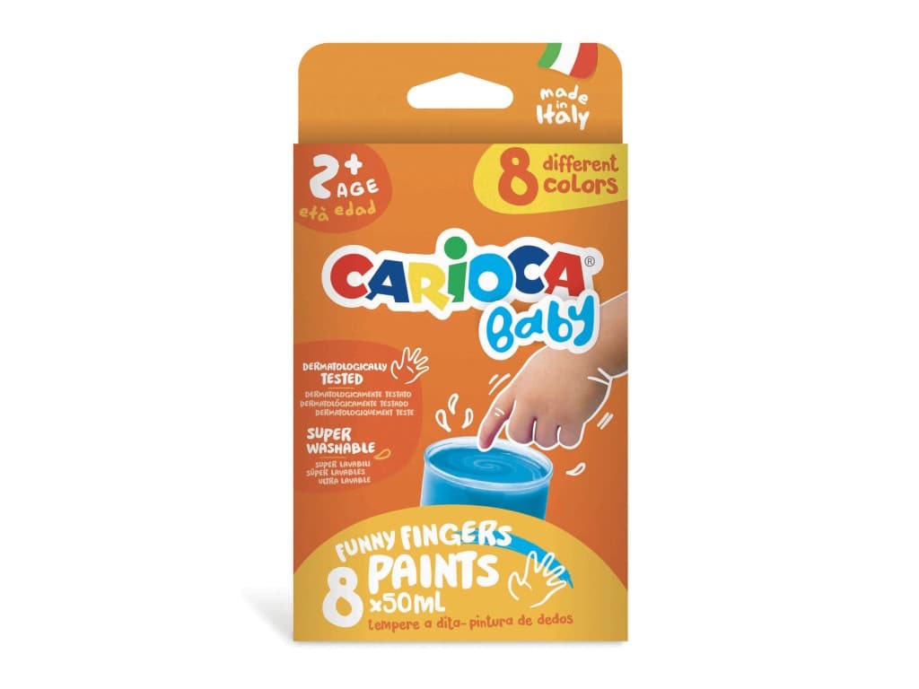 Acuarele Baby Finger Paint Carioca 8 x 50 ml