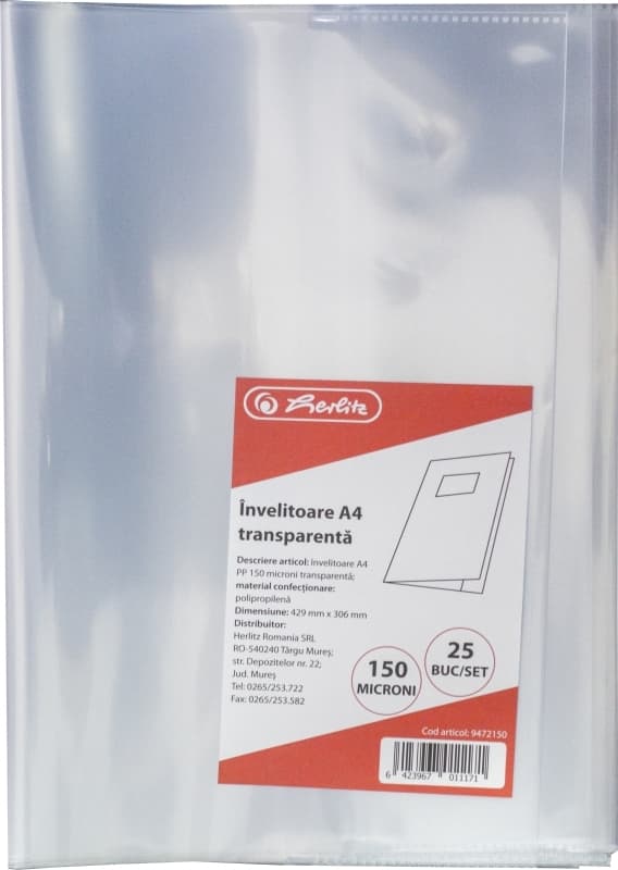 INVELITOARE A4 PP 150MIC TRANSPARENT