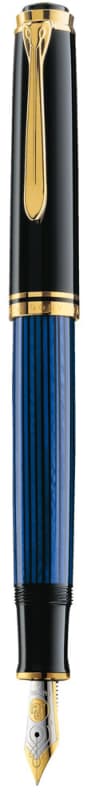 STILOU SOUVERAN M600 F PENITA AUR 14K+ACCESORII PLACATE AUR NEGRU/ALBASTRU
