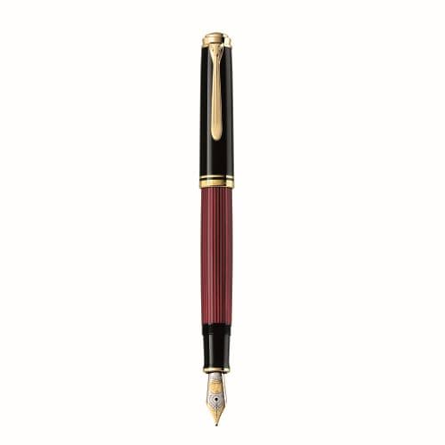 STILOU SOUVERAN M800 F PENITA AUR 18K+ACCESORII PLACATE AUR NEGRU/ROSU