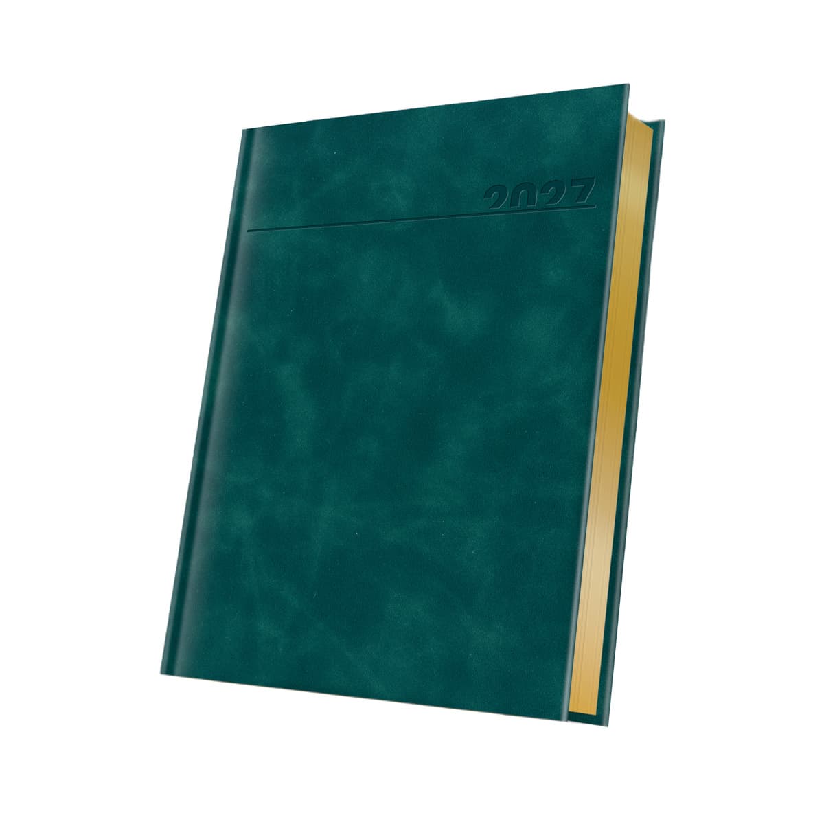 AGENDA DATATA A5 352PAG PREMIUM DELUXE CHIA COPERTA PIELE SINTETICAVERDE FOLIO ARGINTIU 2027