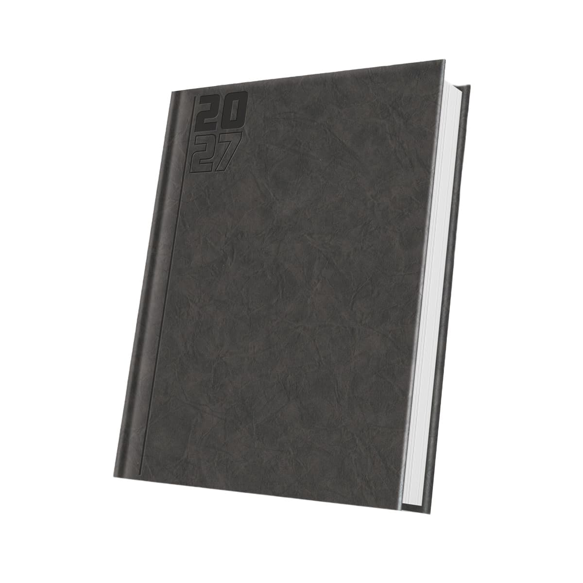 AGENDA DATATA A5 352PAG PREMIUM DELUXE CAPALBIO COPERTA PIELE SINTETICA GRI ANTRACIT FOLIO ARGINTIU 2027