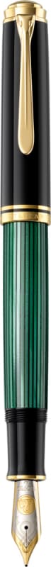 STILOU SOUVERAN M1000 B PENITA AUR 18K+ACCESORII PLACATE AUR NEGRU/VERDE