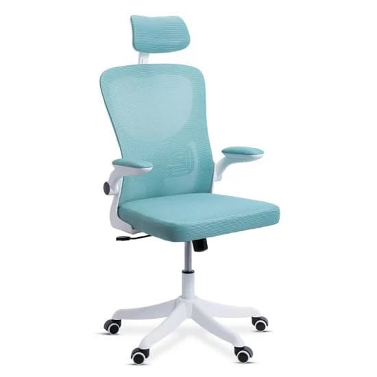 Scaun de birou ergonomic cu spatar inalt si cotiere rabatabile OFF 336 bleu