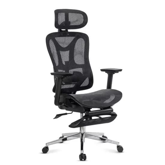 Scaun de birou ergonomic negru cu suport lombar și brate reglabile 3D SYYT 9519