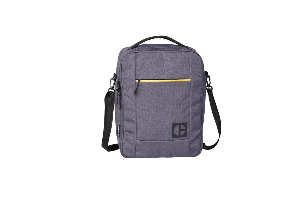 Borseta CATERPILLAR Code - Hex Go, material 420D hexagonal, buzunar cu fermoar - gri inchis
