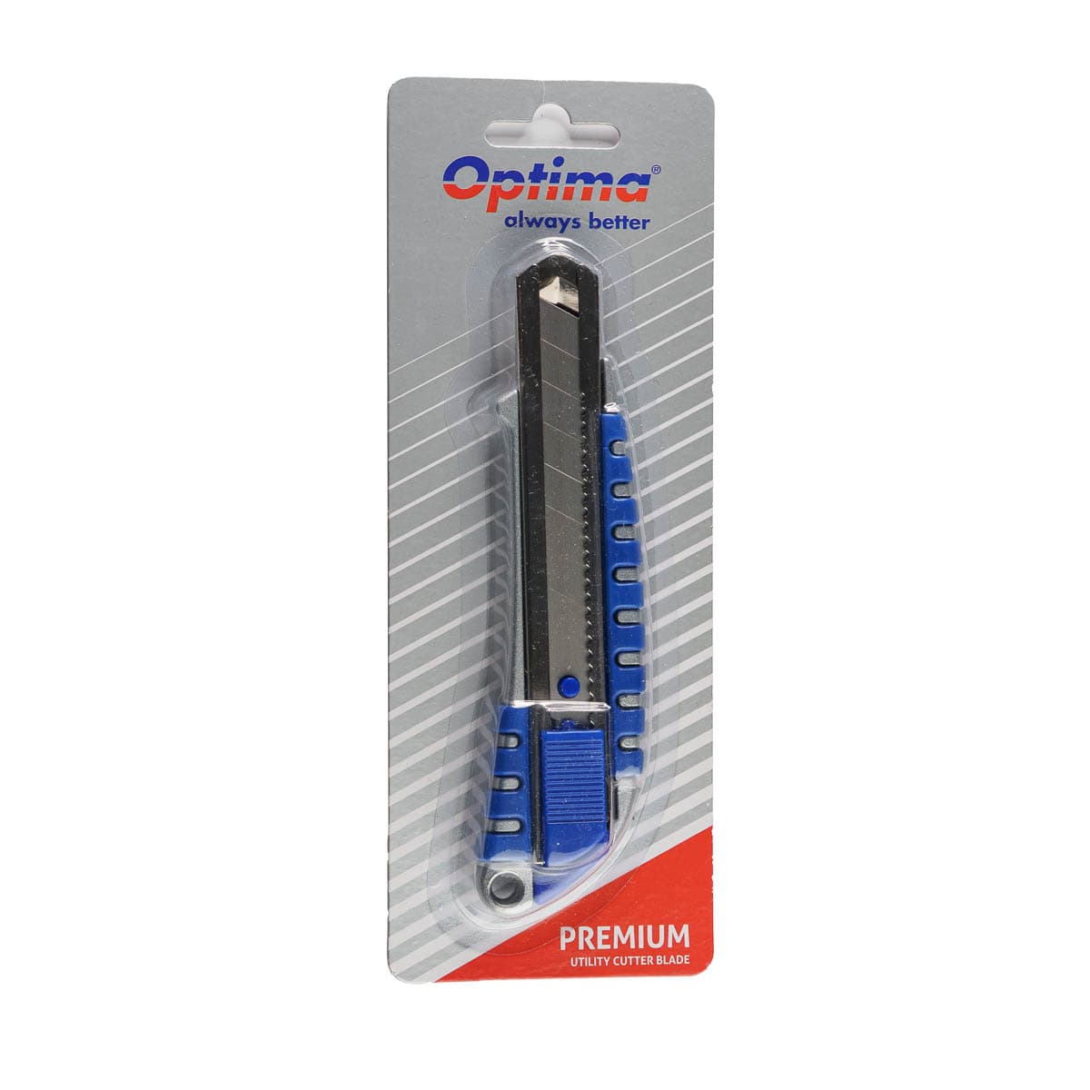 Cutter Optima Premium, lama 18mm SK5, sina metalica, aluminiu cu rubber grip
