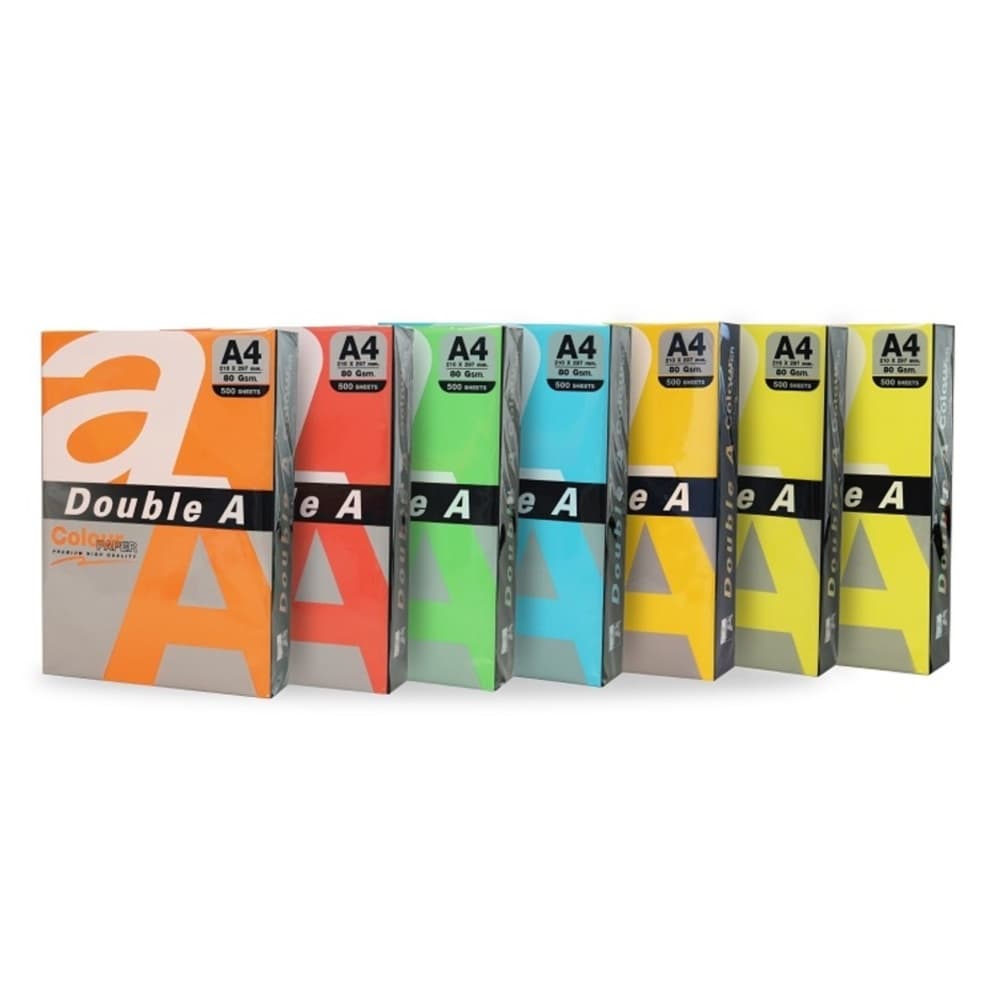 Hartie color pentru copiator A4, 75gsm, 100coli/top, Double A - 5 culori neon asortate