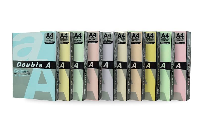 Hartie color pentru copiator A4, 80gsm, 100coli/top, Double A - 5 culori pastel asortate