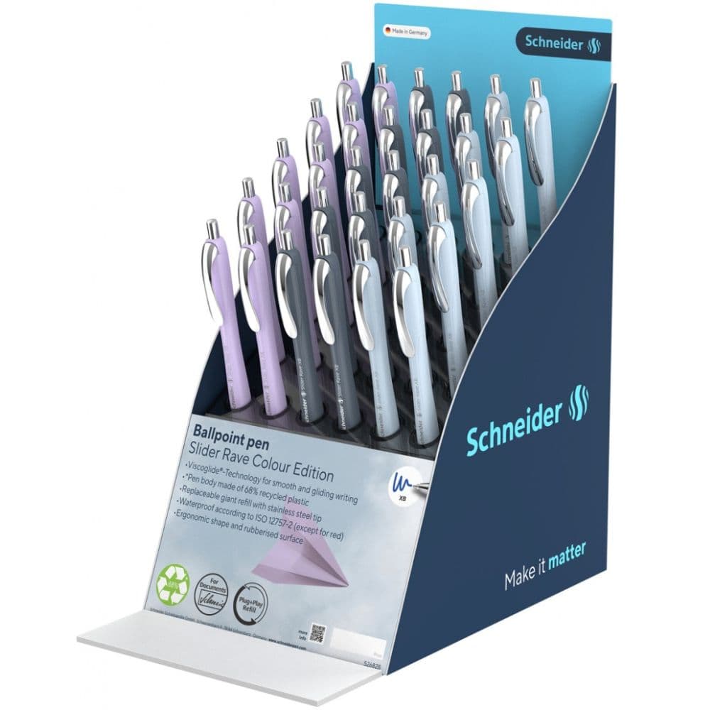 Display SCHNEIDER Slider Rave XB, 30 pixuri - (10 x arctic, 10 x urban grey, 10 x blossom)