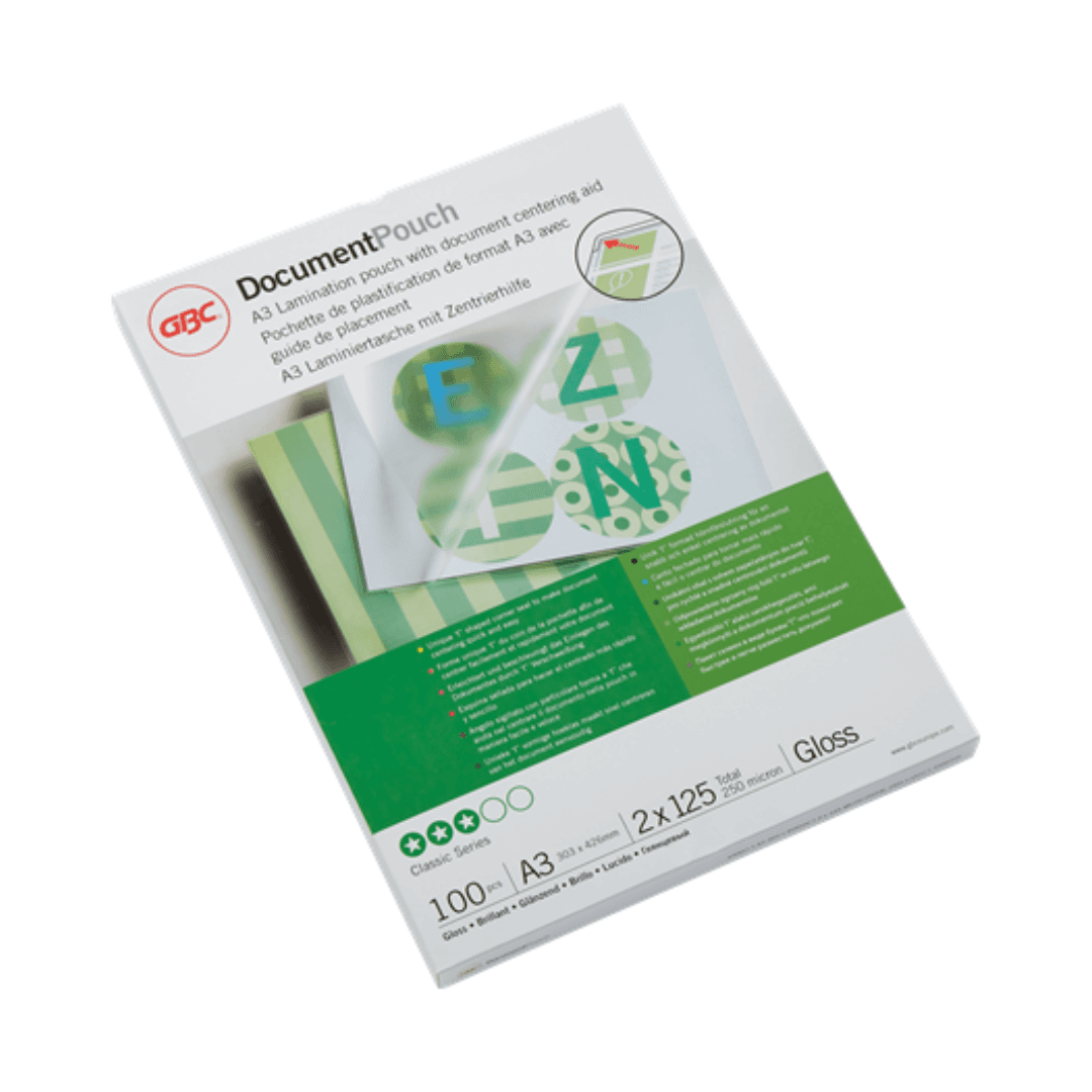 Folie laminare GBC, la cald, A3, 125 microni, 100 buc/set