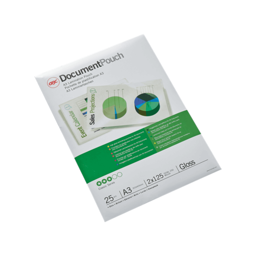 Folie laminare GBC, la cald, A3, 125 microni, 25 buc/set