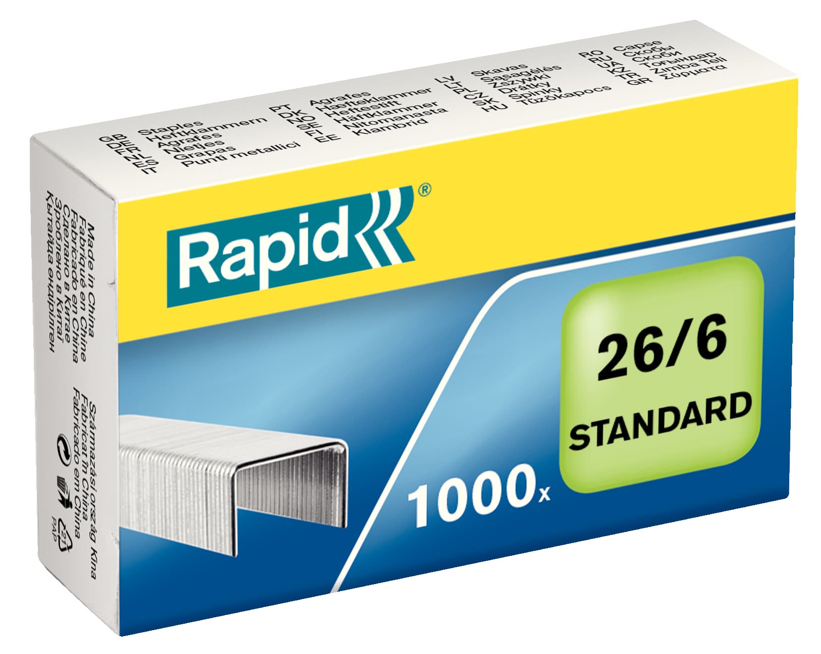 Capse Rapid Standard, 26/6, 2-20 coli, 1000 buc/cutie