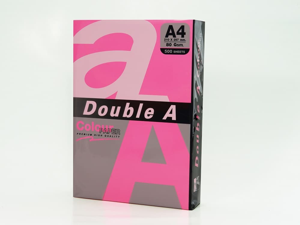 Hartie color pentru copiator A4, 75gsm, 500coli/top, Double A - roz neon