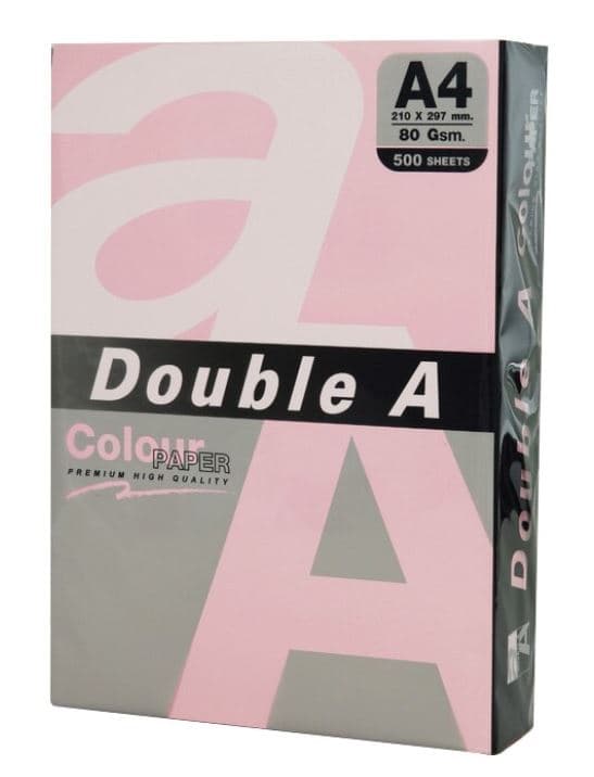 Hartie color pentru copiator A4, 80gsm, 500coli/top, Double A - pastel pink