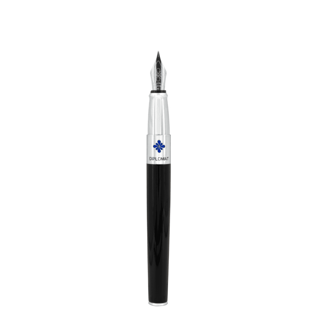 Stilou DIPLOMAT CLR, cu penita F, din otel inoxidabil - black lacquer