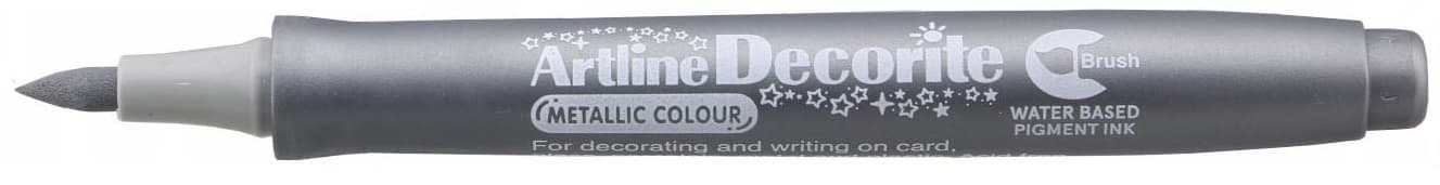 Marker ARTLINE Decorite, varf flexibil (tip pensula) - argintiu