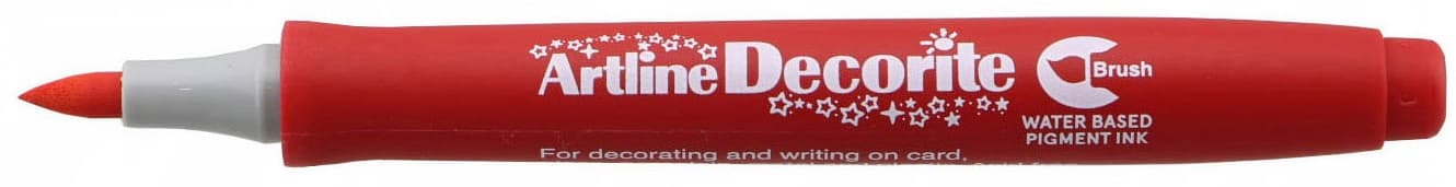 Marker ARTLINE Decorite, varf flexibil (tip pensula) - rosu