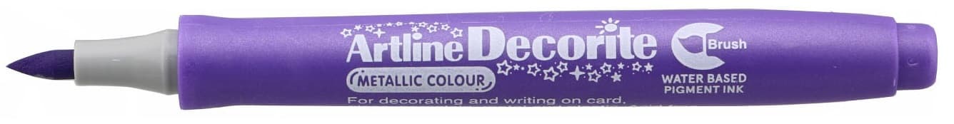 Marker ARTLINE Decorite, varf flexibil (tip pensula) - mov metalizat