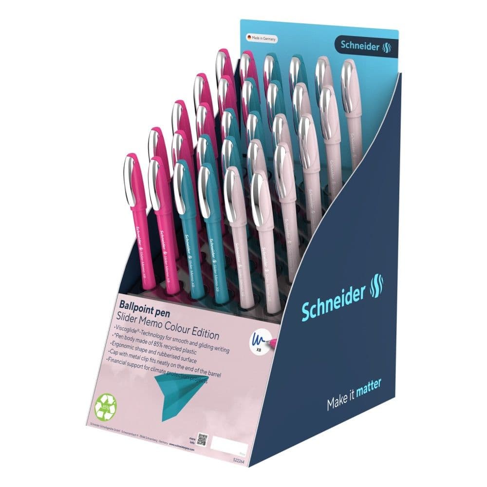 Display SCHNEIDER Slider Memo XB, 30 pixuri - (10 x power pink, 10 x teal, 10 x pearl)