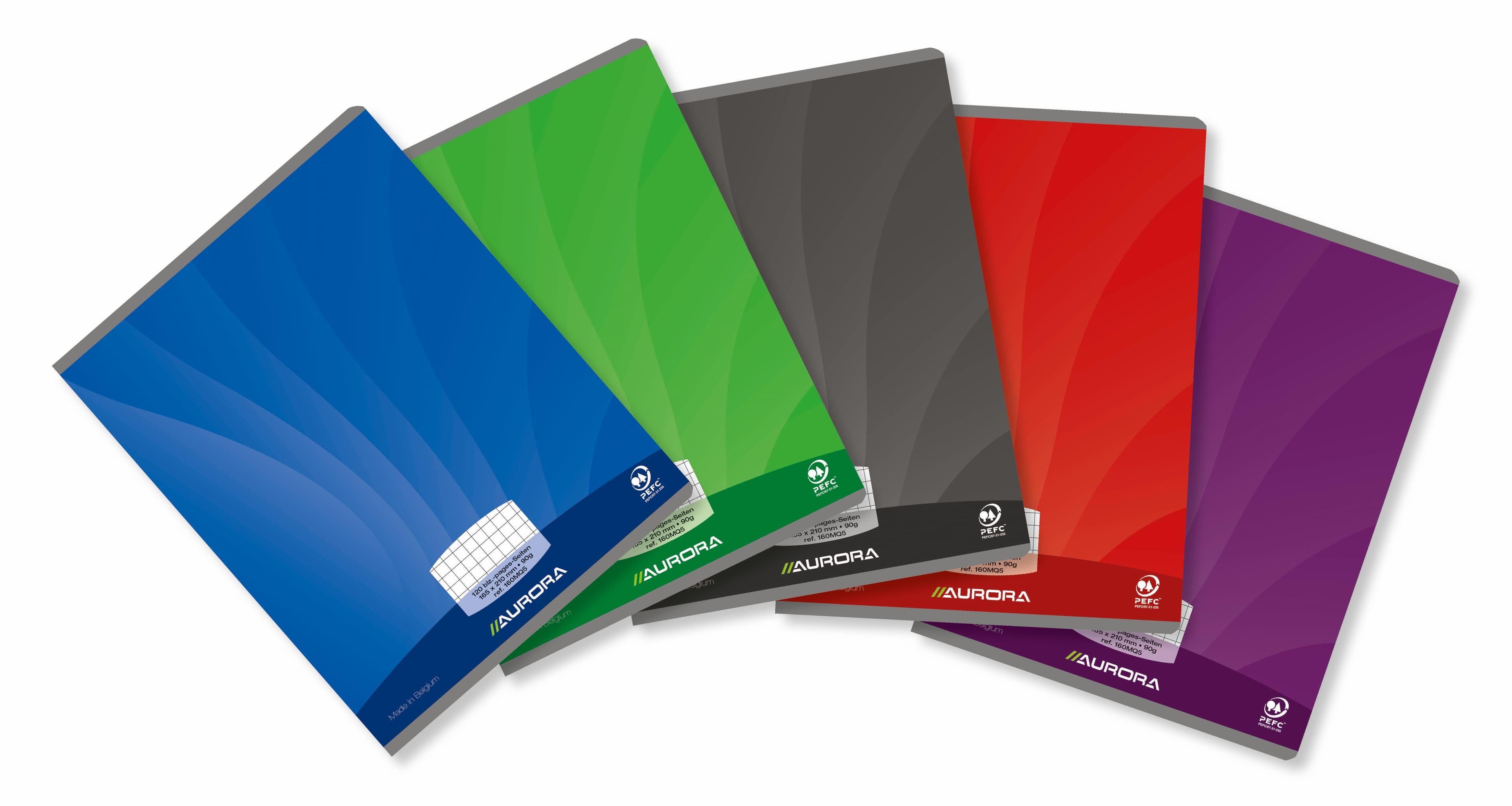 Caiet A5, 60 file - 90g/mp, liniat stanga, coperta carton lucios, AURORA Mano - matematica