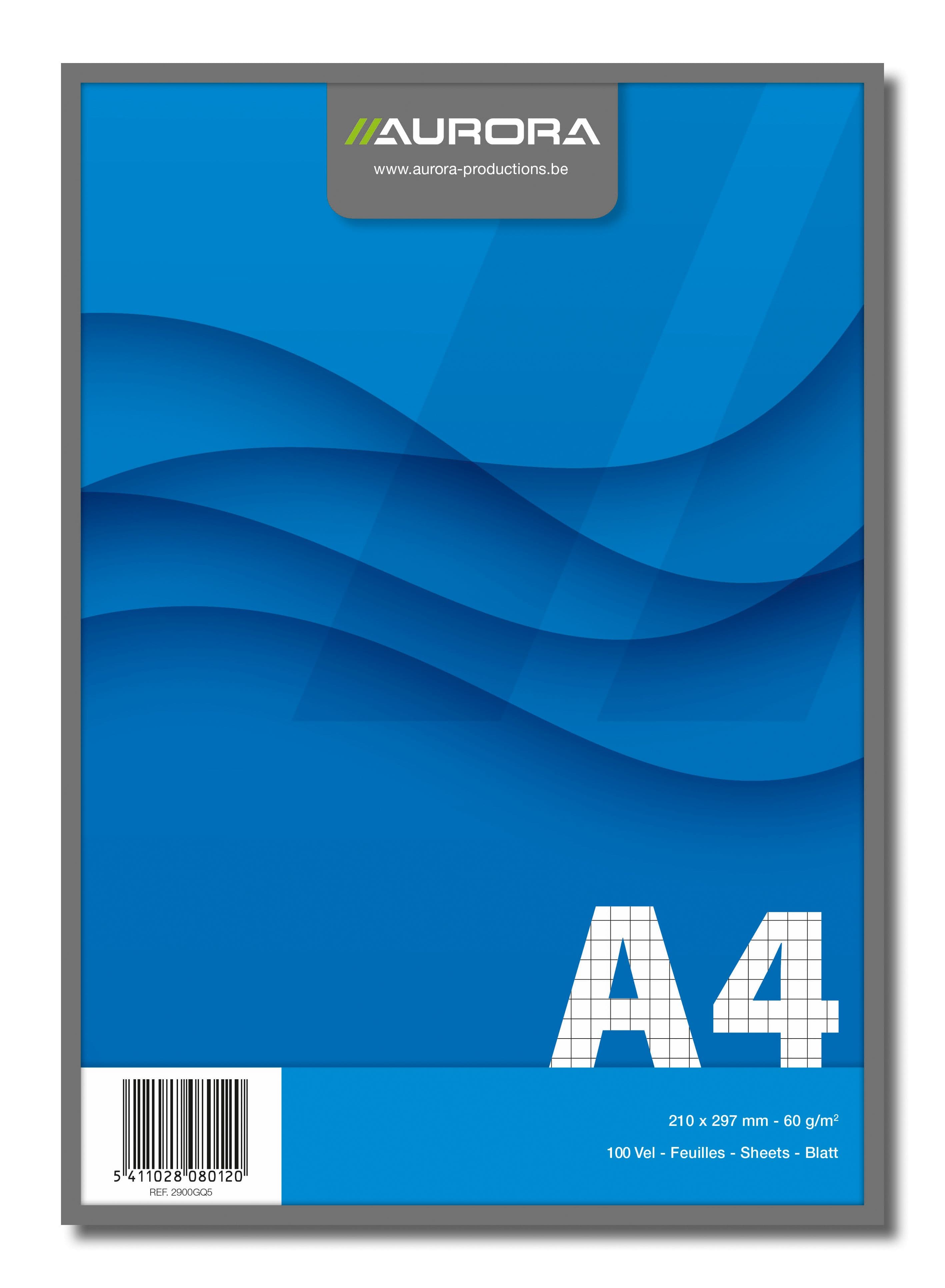 Blocnotes AURORA Office A4 - 100 File de Calitate, Ideal pentru Notițe - Dictando, Microperforații, 60g/mp