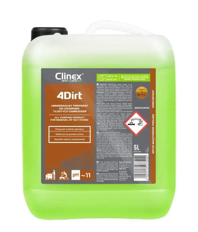 Detergent Concentrat Universal CLINEX 4 Dirt - 5 Litri pentru Degresare și Curățare Suprafețe Murdare