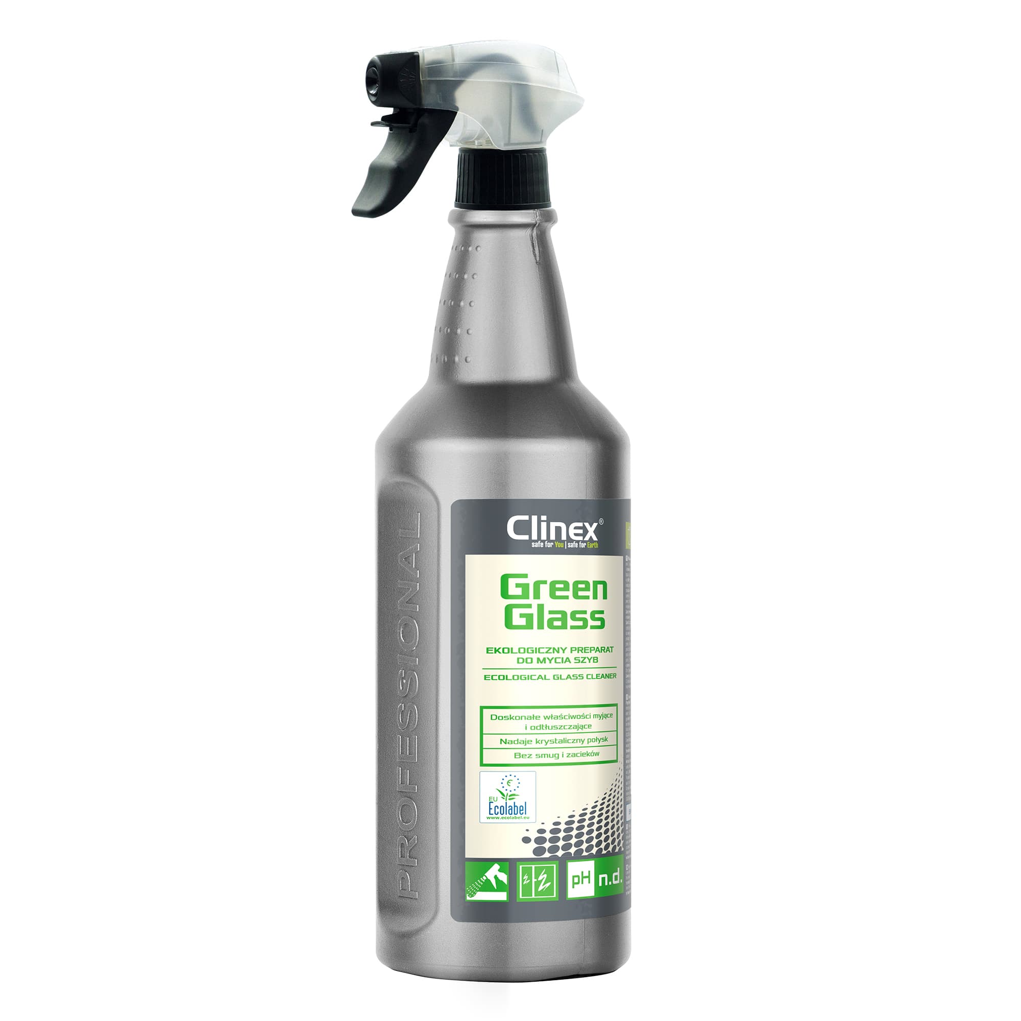 CLINEX Green Glass, 1 L, cu pulverizator, solutie pentru spalat geamuri