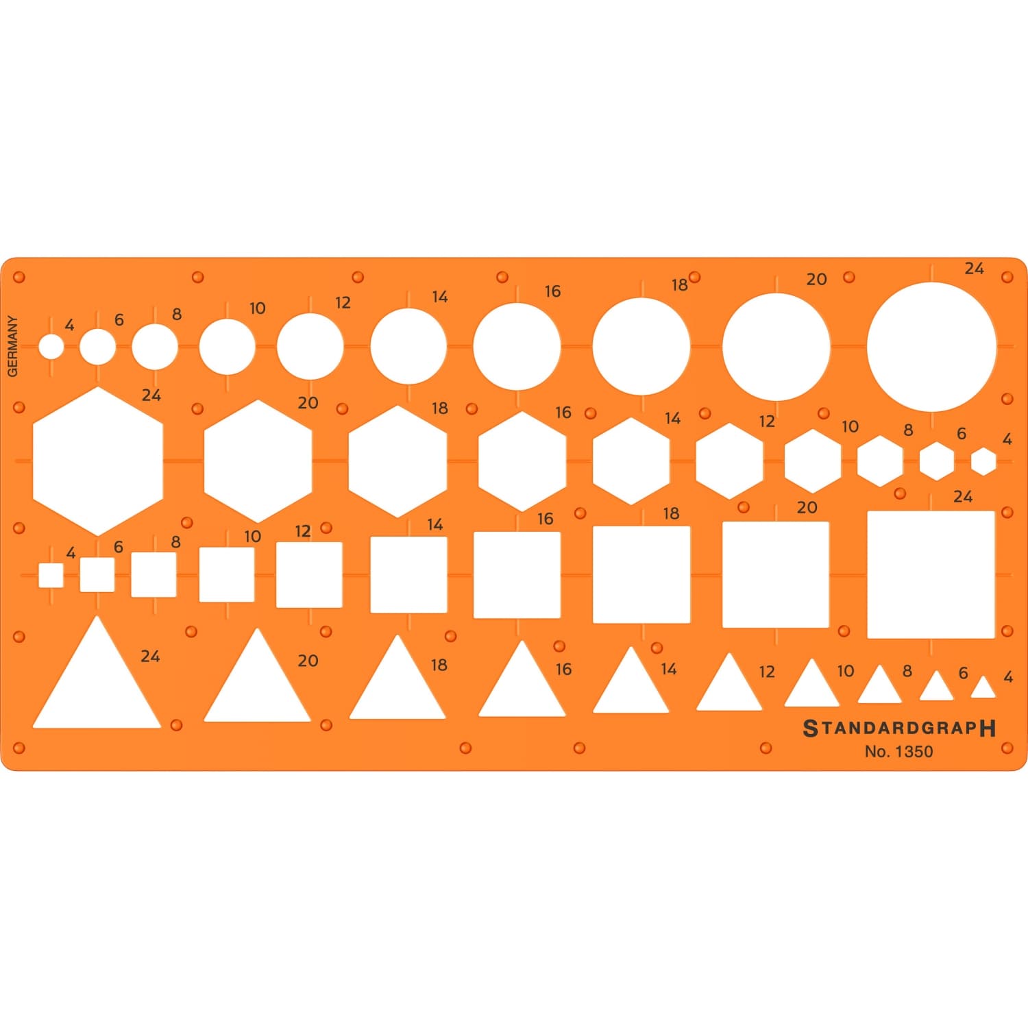 Sablon Geometrie Standardgraph 1-24 mm No 1350