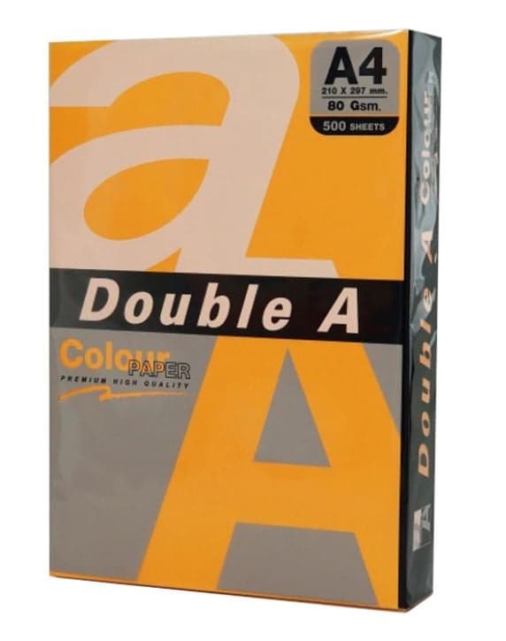 Hartie color pentru copiator A4, 75g/mp, 25coli/top, Double A - portocaliu neon