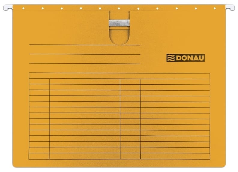Dosar suspendabil cu sina, carton 230g/mp, bagheta metalica, 5 buc/set, DONAU - orange