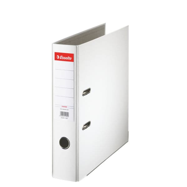 Biblioraft plastifiat Esselte Economy A4 7,5 cm - alb